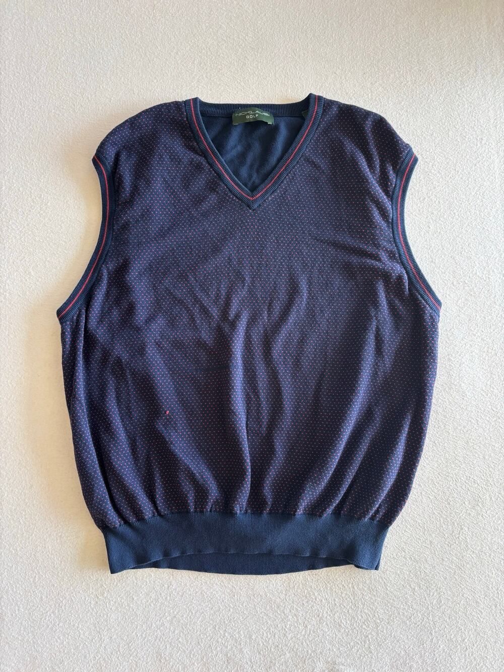 Vintage 90s Jack Nicklaus Golf Birdseye Knit Sweater Vest Men’s XL Pima Cotton